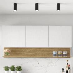 Armário para Cozinha 3 Portas 150cm Line Kits Paraná Supremo/Freijó