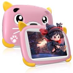 DOOGEE U7 Kids Tablet, tablet Android de 7 polegadas para crianças, almofada infantil ROM de 4 + 32 GB, bateria de 3400 mAh, controle parental, câmera dupla, capa à prova de choque, educacional, jogos