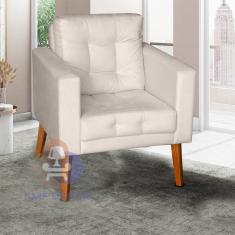 Sofá/Poltrona/Cadeira Decorativa Glamour Dubai com pés em Madeira