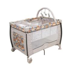 Berço de Bebê Portátil Cercado Cercadinho Dobrável com Mosquiteiro Des