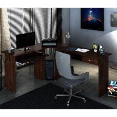 Mesa para Escritório em L 1 Gaveta Max - Zanzini