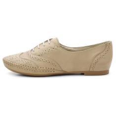 Sapato Social Feminino Top Franca Shoes Oxford Confort Areia, 36