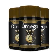 3x OMEGA 3 6 9 60CAPS PEIXE LINHAÇA BORRAGEM HF SUPLEMENTS - HF SUPLEM