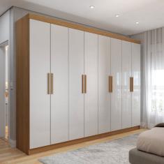 Guarda-Roupa Casal Aurora 8 Portas 4 Gavetas Marrocos/Off White - Panorama Móveis