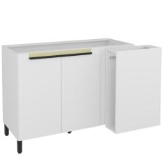 Balcão 120cm 2 Portas Canto Cozinha Flórida Branco Artico