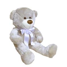 Urso de Pelúcia Baunilha Leo 50 cm com no Laço Antialérgico - Pandora 