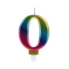 Vela de Aniversário Wave Colorida Número 0-01 unidade