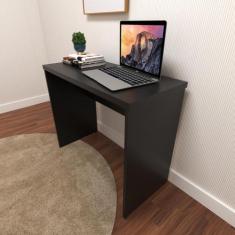Escrivaninha Mesa Escritório 90cmx42cm com Caixa de Tomada 90cm Preto 