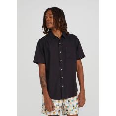 Camisa Básica Hering Manga Curta Slim Em Linho Masculina-Masculino