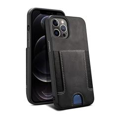 Estojo de proteção contra quedas de couro confortável para iphone 13 12 11 Pro Max 13 pro Cartão Bolso Carteira Capa protetora, preta, para iPhone14 plus