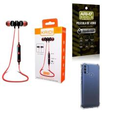 Kit Capa Motorola E40 + Fone Esportivo E Película De Vidro