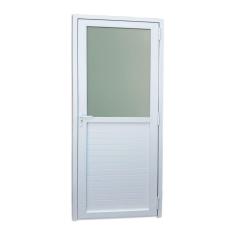 Porta de PVC Mista 216x70cm Com vidro Mini Boreal ITEC Brimak Branco