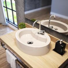 Kit Cuba OV43 com Torneira C50 e Válvula 1 Polegada ABS e Sifão Pvc e Flexível Compace Bege