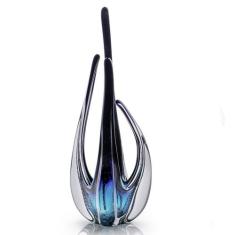 Escultura Em Cristal Murano Esmeralda E Preto - São Marcos