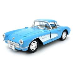 Carrinho Miniatura Chevrolet Corvette 1957 Escala 1:34 (Azul) - Kinsma