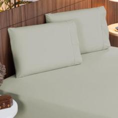 Jogo de Lençol Cama Casal 400 Fios  Ponto Palito 3 Peças Casal - CASA 