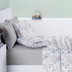 Conjunto De Lencol Casal Queen Size Selin 04 Pçs Toque Super Macio COT