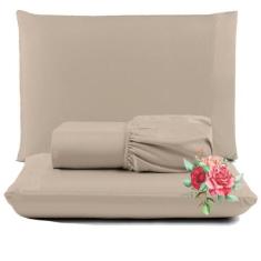 Jogo De Lençol Dia A Dia Queen 3 Peças Barato - Tabaco - Casa Show Enx