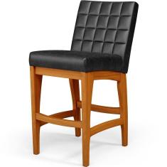 Banqueta Baixa Cozinha Bancada Sala De Jantar L02 Preto