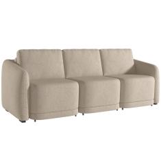 Sofá Cama Para Sala De Estar 3 Lugares 246cm Montserrat K01 Linho Bege - Lyam Decor