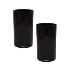 Kit 2 Copos Long Drink 280Ml Preto Policarbonato Texturizado - Krystal