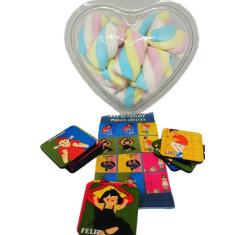 Presente de Páscoa Doces Marshmallows  + Jogo da Memória Emoções 6 par