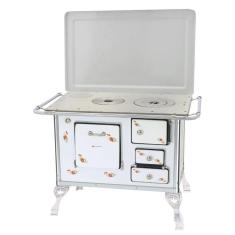 Fogão a Lenha Tradicional Venâncio 01 com Tampa Branco Florido 1etfbr