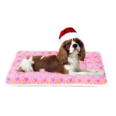 Mora Pets Almofada para cama de cachorro ultra macia para animais de estimação com estampa de estrela fofa tapete lavável para cães grandes, médios e pequenos reversível de lã, tapete para canil,