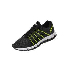 Tênis Masculino Mega Leve Casual Classico Esportivo, Preto, Limão, 41