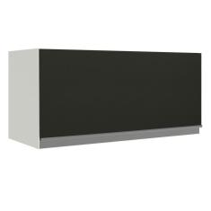 Armário Aéreo de Cozinha Madesa Glamy 70 cm 1 Porta Basculante - Branco/Preto