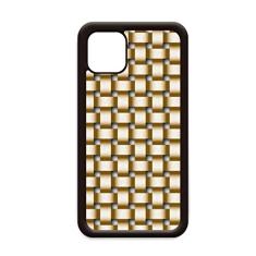 Capa de tecido de malha de linho marrom para iPhone 12 Pro Max para Apple Mini Mobile Case Shell
