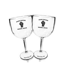 2 Taças Gin Transparentes Personalizadas Make Racismo Wrong