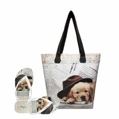 Bolsa Com Chinelo Feminino Cachorrinho De Chapéu Magicc Bolsa