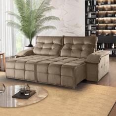 Sofá Retrátil e Reclinável 290cm 2 Lugares M122  Café com Leite
