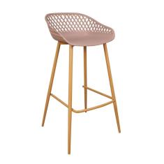 Banqueta Alta com Encosto e Apoio para Pés Clarice Camurça