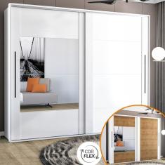 Guarda-roupa Sevilha 2 Portas de Correr com Espelhos Branco