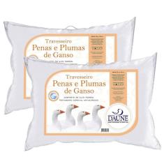 Kit 2 Travesseiro 80% Penas 20% Plumas Daune - 50x70