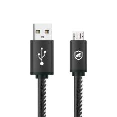 Cabo Turbo Militar Original Carregamento Extremamente Rápido, USB para Micro USB V8, Qualcomm 3.0, Nylon Trançado, Comprimento 1,5m - Gshield- Comprimento 1,5M - Gshield