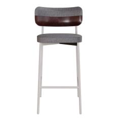 Banqueta Alloa Fixa com 4 Pés 50 X 44,7 X 163,5cm com 1 Unidade Cinza/Café/Branco Epoxi