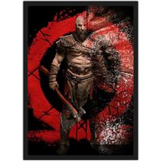 Quadro Decorativo God Of War Games Jogos Geek Decorações Com Moldura G