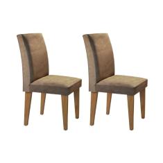 Cadeira Sala De Jantar Grécia Kit 2 Un Capuccino/animale Chocolate