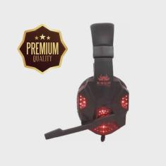 Fone De Ouvido Kp-397 Pc Headset Gamer Knup Led Vermelho