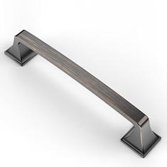 Asidrama Pacote com 10 puxadores de armário de cozinha de bronze polido a óleo de 128 mm, puxadores de armário de cozinha para puxadores de gaveta de armário