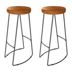 Kit 2 Banquetas Altas Togo Industrial Peroba Rosa - ABMAZA