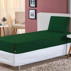 Jogo De Lençol Solteiro Malha 100% Algodão 2 Peças - Verde Bandeira - 