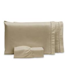 Roupa de Cama Casal 400 Fios Micropercal 3 Pçs Jogo de Lençol Extra Ma
