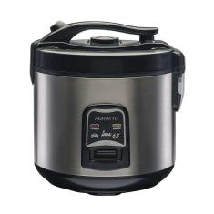 Panela Elétrica Agratto Inox 6 Xícaras Arroz E Legumes 220V Com Tampa De Vidro