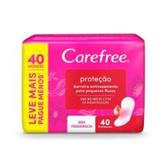 Protetor Diário Carefree Proteção Sem Perfume 40 Unidades Leve Mais Po