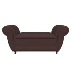 Divã Recamier Com Baú Grécia 1,55 Cm Suede Marrom