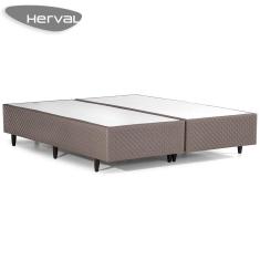 Base Cama Box Herval Queen Lucca, 39x158x198 cm, Marrom Claro